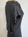 Black Rayon Gown Beading and Peplum <br> (B-36" W-28" H-34")