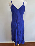 Blue Flower Print Dress and Slip <br> (B-37" W-33" H-37")