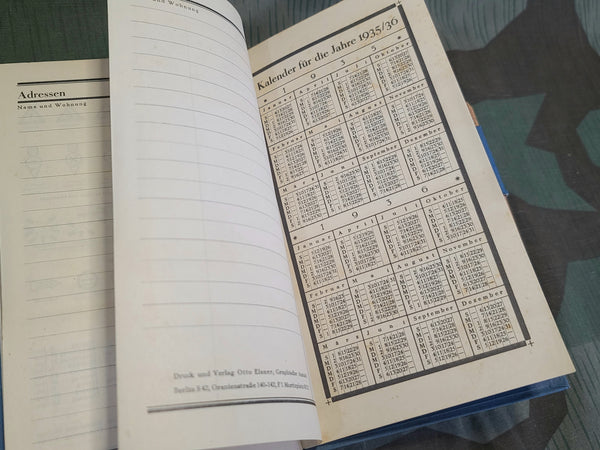Vormerkbuch Pocket Calendar 1933 from a Coal Syndicate