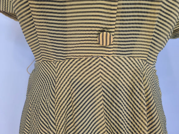 Lightweight Yellow Stripe Dress <br> (B-40" W-28" H-40")