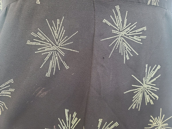 Plus Size Black Rayon Firework Print Dress <br> (B-57" W-49" H-62")