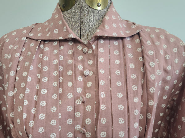 German Dusty Pink Dress Marga Hennes <br> (B-37" W-28" H-41")