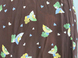 Cold Rayon Lady and Fan Novelty Print Dress <br> (B-36" W-27" H-35")