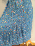 Blue Flower Print Dress and Belt <br> (B-41" W-36" H-44")