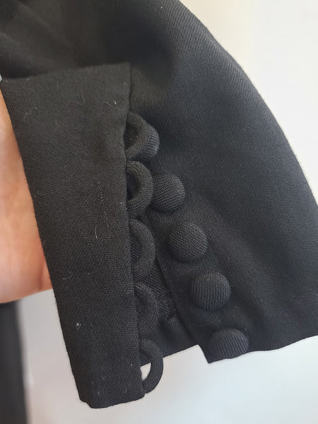 German Black Dress with Fur Trim <br> (B-34" W-29.5" H-38")