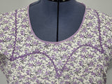 Purple Flower Print Dress <br> (50" Bust)