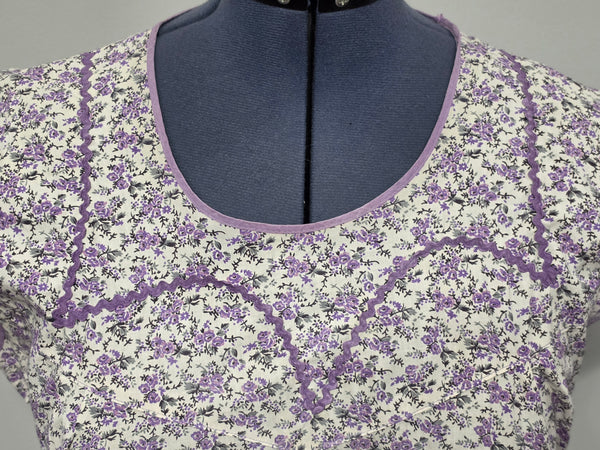 Purple Flower Print Dress <br> (50" Bust)