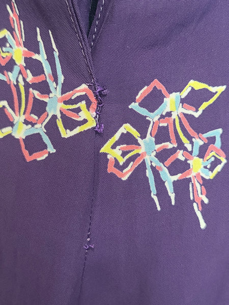 Purple Dress with Bow Print <br> (B-40" W-30" H-37")
