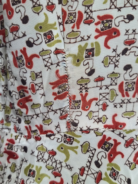 Elephant Novelty Print Dress <br> (B-44.5" W-38" H-49")