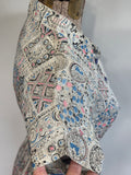 White Blue Pink Abstract Print Dress <br> (B-34" W-25.5" H-42")