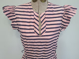 Pink and Dark Blue Striped Dress <br> (B-36" W-27" H-38")