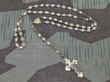White Pearlescent German Rosary