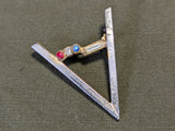 Victory Pin Rhinestone V Dot-Dot-Dot-Dash