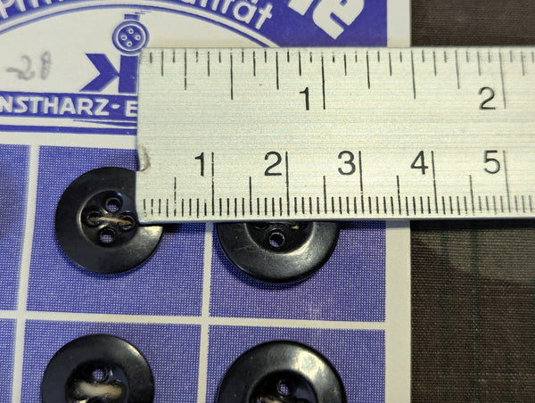 Original Card of 12 Trouser Buttons Hosenknopfe 17mm & 15mm