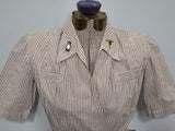 Army Nurse Seersucker Hospital Dress and Cap (Named) <br> (B-34" W-25" H-33")