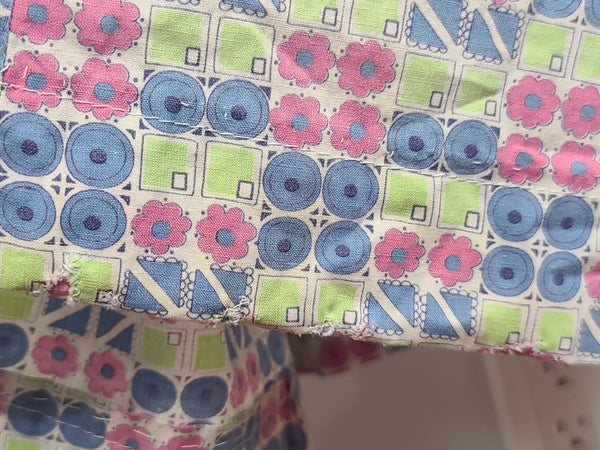 Colorful Print Button Down Dress <br> (B-52" W-44.5" H-52")