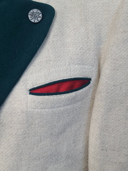 Off-White Trachten Jacket Edelweiss Buttons (40" Chest)