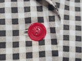 Brown Tan Checkered Dress <br> (B-38" W-30" H-41")