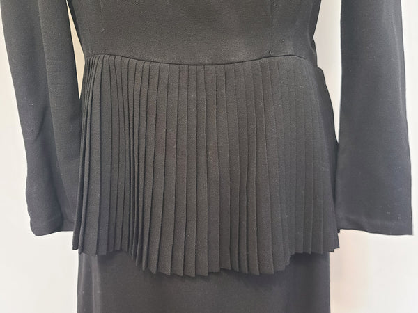 German Black Dress with Fur Trim <br> (B-34" W-29.5" H-38")