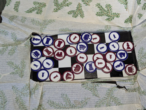 Original Wehrmacht Schach-Dame-Mühle Game Set Complete