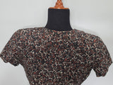 Black and Brown Print Dress and Short Sleeve Top <br> (B-38" W-30" H-36")