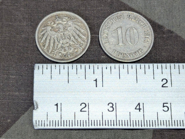 Pre-WWI 10 Pfennig German Coins 1911-1913 (Lot of 8)