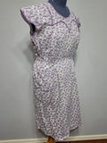 Purple Flower Print Dress <br> (50" Bust)