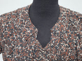 Black and Brown Print Dress and Short Sleeve Top <br> (B-38" W-30" H-36")
