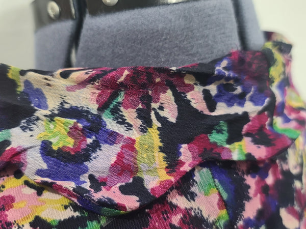 Purple Flower Print Dress <br> (B-48" W-40" H-49")