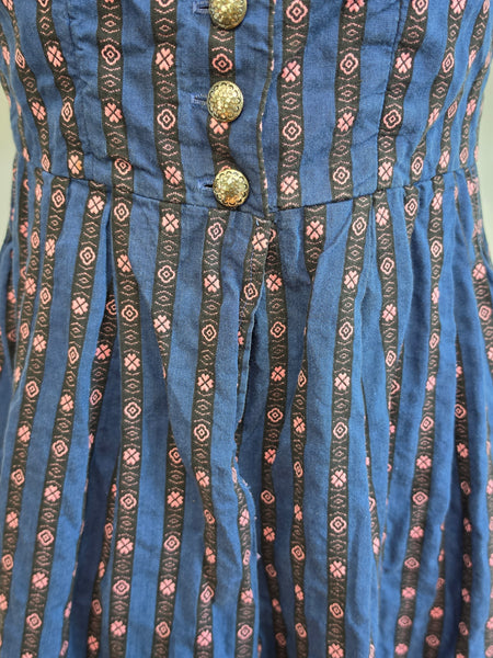 Blue and Pink Dirndl <br> (B-33" W-26")