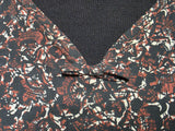 Black and Brown Print Dress and Short Sleeve Top <br> (B-38" W-30" H-36")