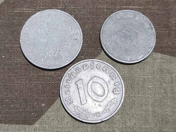 5 & 10 Reichspfennig Coins 1940 & 1941 (Lot of 3)