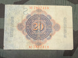 Zwanzig Mark Note 20 Reichsbanknote 1914