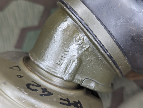 M38 Gas Mask in Late War Can with Lenses, Cloth, and Retainer