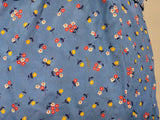 Blue Cold Rayon Flower Print Dress <br> (B-42" W-40" H-45")