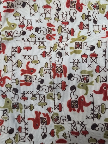 Elephant Novelty Print Dress <br> (B-44.5" W-38" H-49")