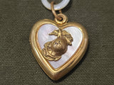 Marine Corps Sweetheart Locket Necklace Mother of Pearl
