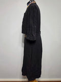 Black Rayon Dress with Colorful Print Wrap Around Top <br> (B-42" W-35" H-41")