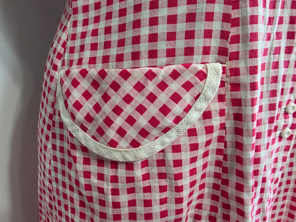 Red and White Gingham Dress <br> (B-41" W-32" H-40")