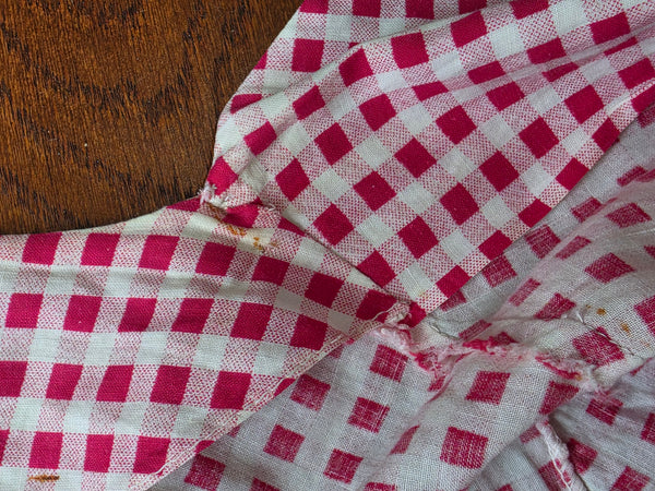 Red and White Gingham Dress <br> (B-41" W-32" H-40")