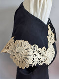 Black Dress with White Lace and Buttons <br> (B-36" W-29" H-35")