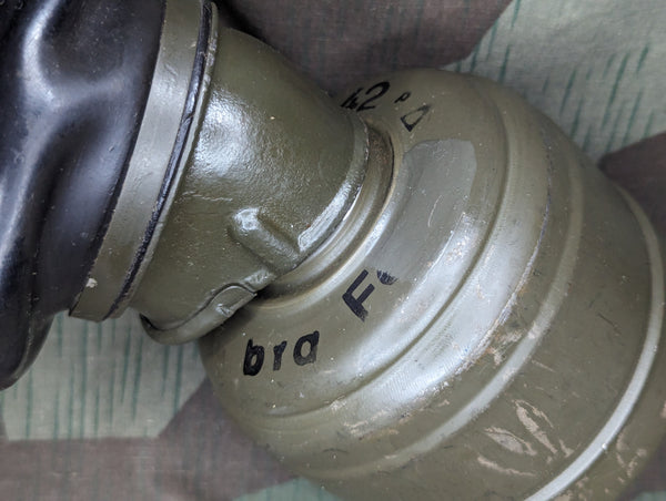 M38 Gas Mask in Late War Can with Lenses, Cloth, and Retainer