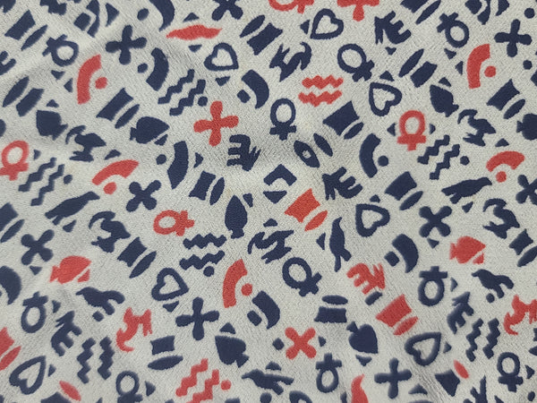 Symbols Novelty Print Dress <br> (B-41" W-35" H-41")