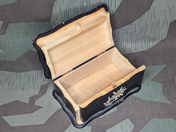 Wood Edelweiss Hand Painted Jewelry Box