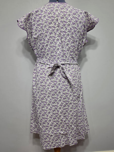 Purple Flower Print Dress <br> (50" Bust)