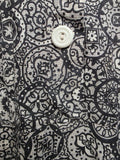 Black and White Print Dress Flower Belt Buckle <br> (B-42" W-36" H-41")
