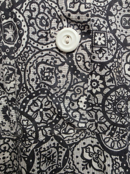 Black and White Print Dress Flower Belt Buckle <br> (B-42" W-36" H-41")