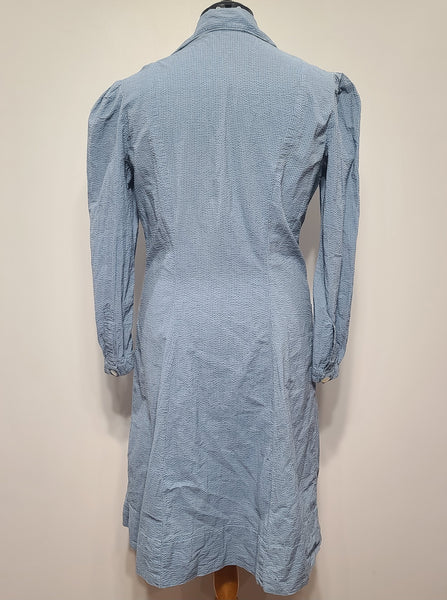 American Red Cross Blue Seersucker Dress and Hat <br> (B-42" W-36" H-41")