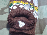 German Brown Patterned Mittens (Small)
