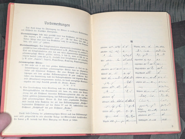 1943 Reichspost Stenographers Dictionary